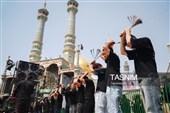 حضور دسته‌جات عزاداری در حرم بانوی کرامت