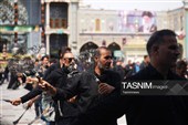 حضور دسته‌جات عزاداری در حرم بانوی کرامت