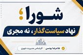 یادداشت| شورا؛ نهاد سیاست‌گذار، نه مجری
