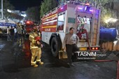تلاش آتش‌نشانان گلستانی برای خاموش کردن حریق بازار گرگان