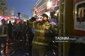 تلاش آتش‌نشانان گلستانی برای خاموش کردن حریق بازار گرگان
