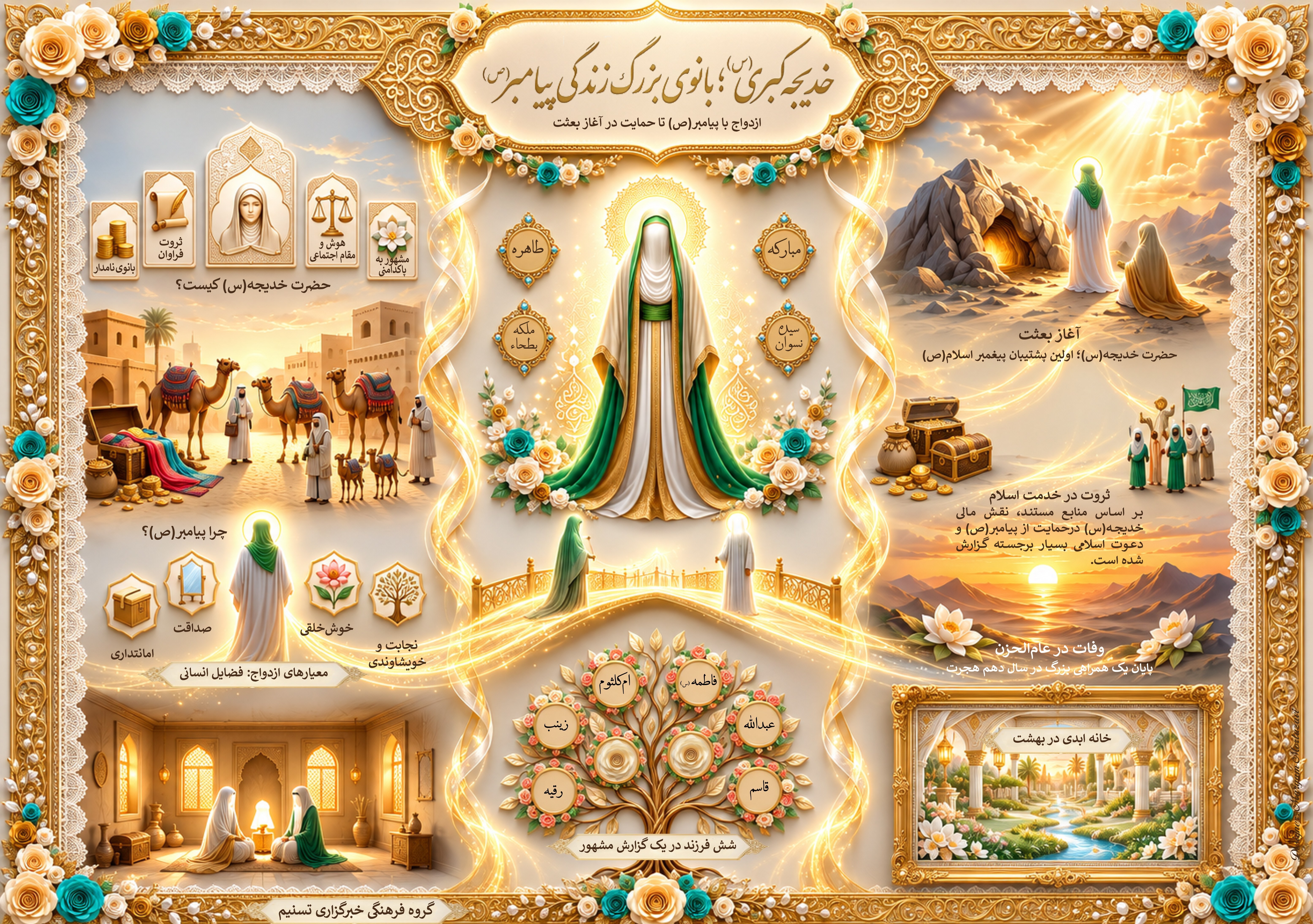 پیامبر(ص) , حضرت محمد (ص) , حضرت خدیجه(س) , ازدواج , خانواده , حضرت زهرا , قرآن , 