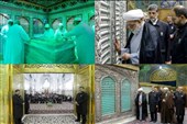 غبارروبی ضریح مطهر رضوی همزمان با سالروز آغاز امامت امام زمان(عج)