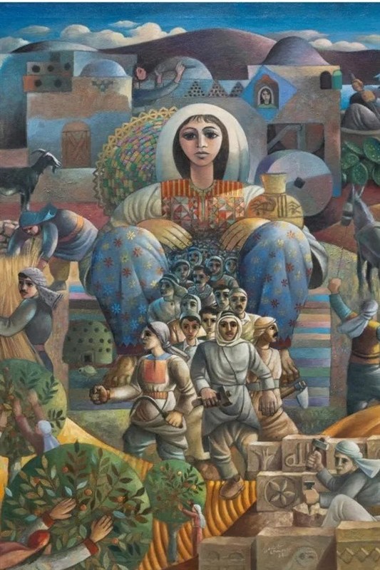 کشور فلسطین , کرانه باختری , نوار غزه , رژیم صهیونیستی (اسرائیل) , نقاشی , هنرهای تجسمی , شجرة الزیتون ,