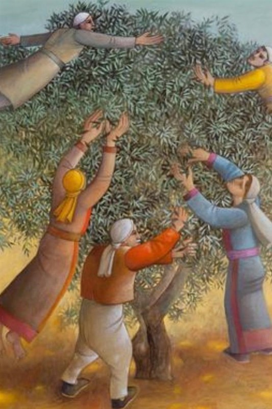 کشور فلسطین , کرانه باختری , نوار غزه , رژیم صهیونیستی (اسرائیل) , نقاشی , هنرهای تجسمی , شجرة الزیتون ,