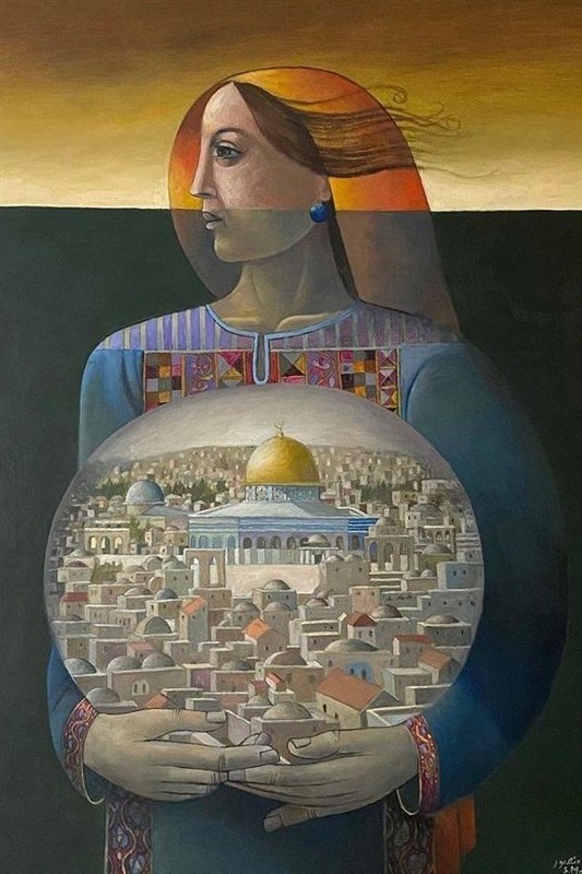 کشور فلسطین , کرانه باختری , نوار غزه , رژیم صهیونیستی (اسرائیل) , نقاشی , هنرهای تجسمی , شجرة الزیتون ,