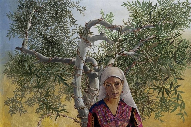 کشور فلسطین , کرانه باختری , نوار غزه , رژیم صهیونیستی (اسرائیل) , نقاشی , هنرهای تجسمی , شجرة الزیتون ,