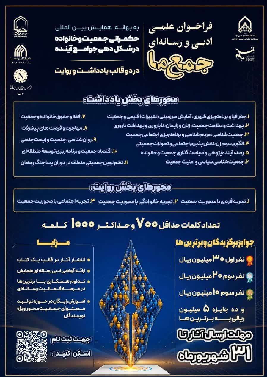 دانشگاه های جمهوری اسلامی ایران , قانون حمایت از خانواده و جوانی جمعیت , جمعیت , جوانی جمعیت , زنان و خانواده , بهداشت و درمان , معاونت امور زنان و خانواده , فقه پویا , حکمرانی دینی , پویش , وحدت حوزه و دانشگاه , حوزه پیشرو و سرآمد , حوزه علمیه ,
