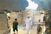 آثار جنایت آمریکایی بر پیکره منازل مسکونی شهر بندری کوهستک