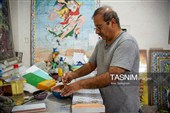 ساخت رنگ های مورد نیاز طرح توسط استاد علی تعبدی 