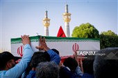 تشییع پیکر 2 شهید حادثه بلوار وکیل‌آباد مشهد در حرم مطهر رضوی