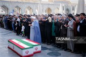 تشییع پیکر 2 شهید حادثه بلوار وکیل‌آباد مشهد در حرم مطهر رضوی