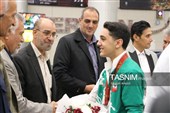 استقبال از مدال‌آوران مسابقات آسیایی اردن در فرودگاه کرمان