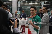 استقبال از مدال‌آوران مسابقات آسیایی اردن در فرودگاه کرمان