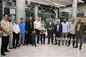 استقبال از مدال‌آوران مسابقات آسیایی اردن در فرودگاه کرمان
