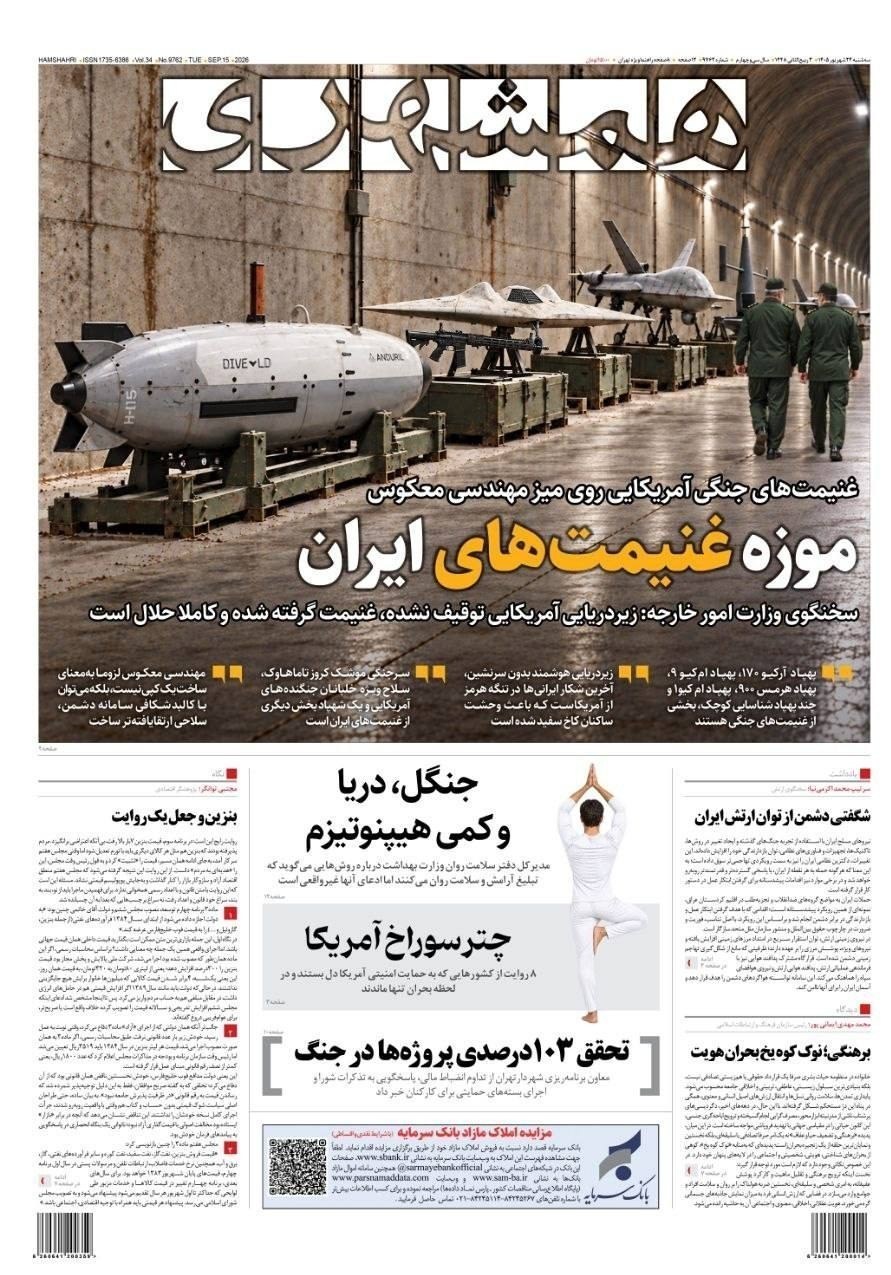روزنامه وطن امروز , روزنامه کیهان , روزنامه رسالت , روزنامه خراسان , روزنامه جوان , روزنامه همشهری , روزنامه جام جم , روزنامه فرهیختگان , روزنامه اینترنتی صدای ایران , 