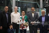 استقبال از مدال‌آوران مسابقات آسیایی اردن در فرودگاه کرمان