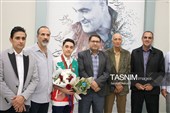 استقبال از مدال‌آوران مسابقات آسیایی اردن در فرودگاه کرمان