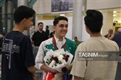 استقبال از مدال‌آوران مسابقات آسیایی اردن در فرودگاه کرمان
