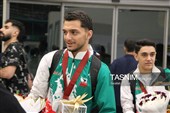 استقبال از مدال‌آوران مسابقات آسیایی اردن در فرودگاه کرمان