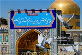 نصب کتیبه‌های ولادت‌ امام حسن عسکری علیه‌السلام در حرم مطهر رضوی