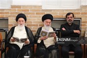 حضور علما و مسئولان در بیت آیت‌الله شبیری زنجانی