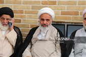 حضور علما و مسئولان در بیت آیت‌الله شبیری زنجانی