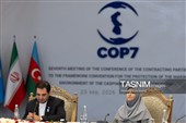 شینا انصاری، رئیس سازمان حفاظت محیط زیست، در حاشیه هفتمین نشست کنفرانس اعضای کنوانسیون تهران