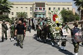 تشییع پیکر مطهر  شهید «علی‌اکبر گندمی» از شهدای تیپ 2 لشکر 21 حمزه سیدالشهدا(ع) نیروی زمینی ارتش، پس از گذشت 40 سال از شهادتش در دانشگاه افسری امام علی(ع)