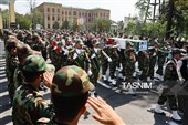 تشییع پیکر مطهر  شهید «علی‌اکبر گندمی» از شهدای تیپ 2 لشکر 21 حمزه سیدالشهدا(ع) نیروی زمینی ارتش، پس از گذشت 40 سال از شهادتش در دانشگاه افسری امام علی(ع)