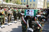 تشییع پیکر مطهر  شهید «علی‌اکبر گندمی» از شهدای تیپ 2 لشکر 21 حمزه سیدالشهدا(ع) نیروی زمینی ارتش، پس از گذشت 40 سال از شهادتش در دانشگاه افسری امام علی(ع)